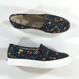 Keds x Rifle Paper Triple Decker Slip On Sneakers Womens Size 9.5 Floral